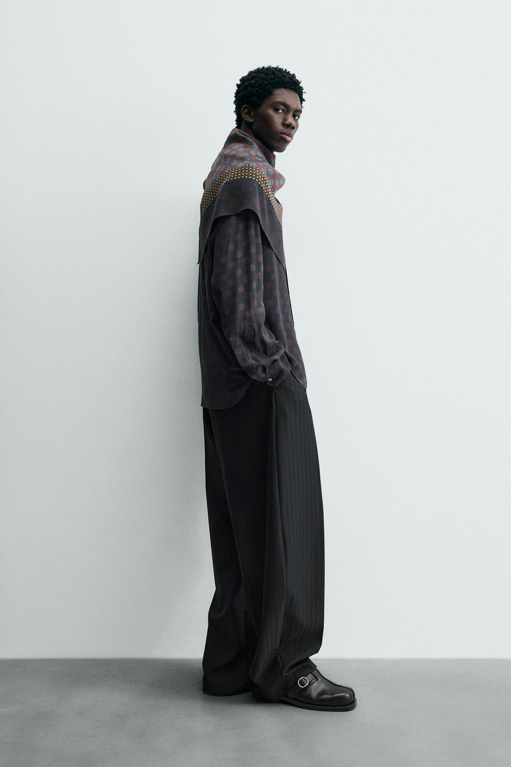 LIMITED EDITION POLKA DOT SCARF FLOWING SHIRT - Zara фото 4