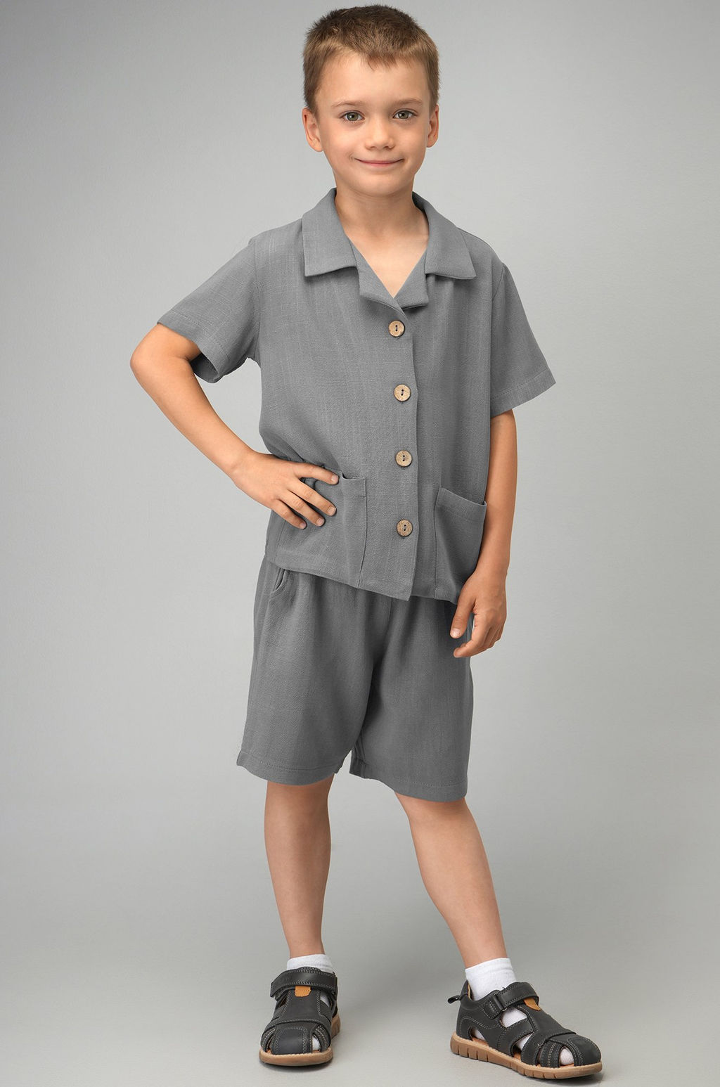 Льняной костюм для мальчика Happyfox