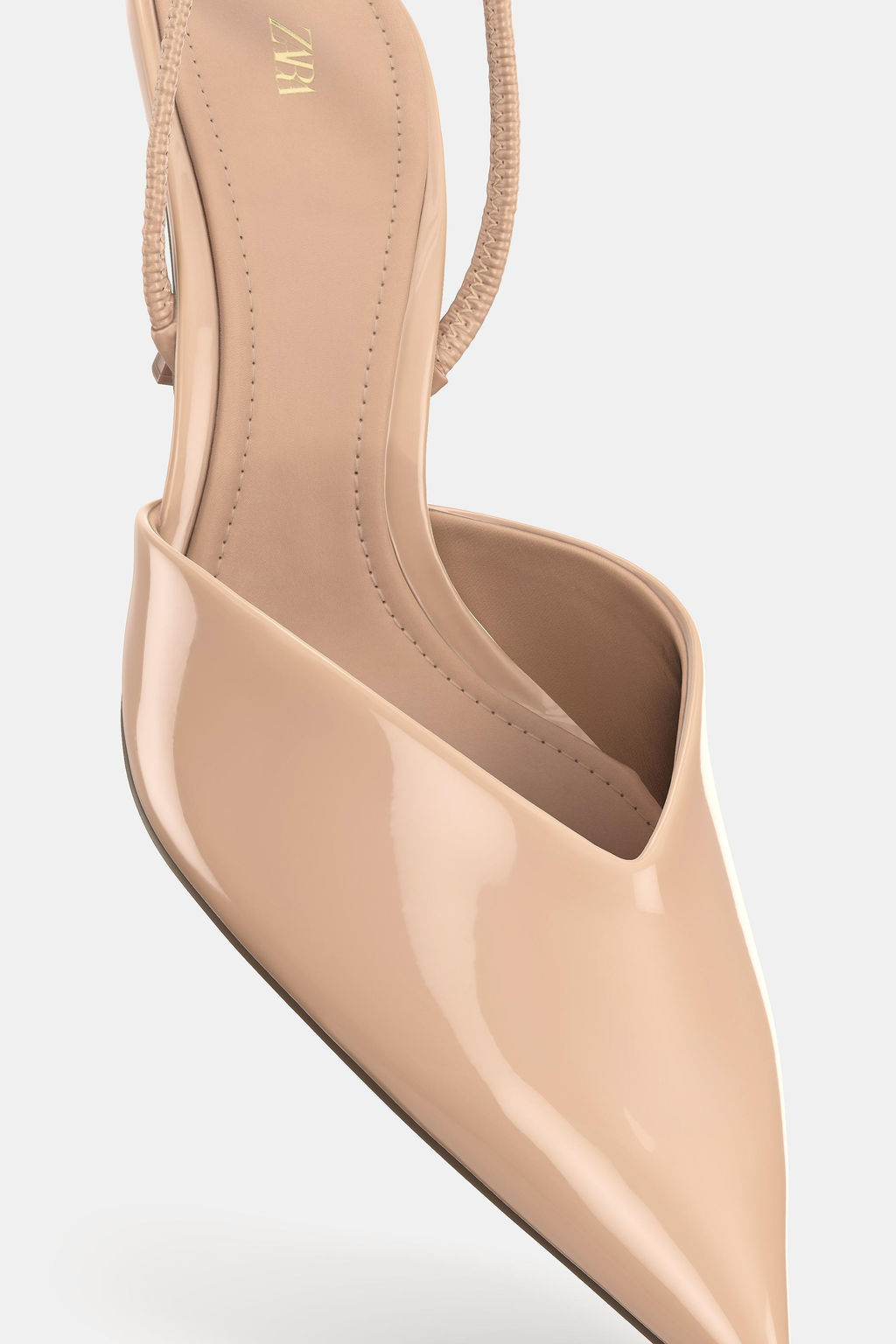 PATENT-EFFECT SLINGBACK HEELS - Zara фото 12
