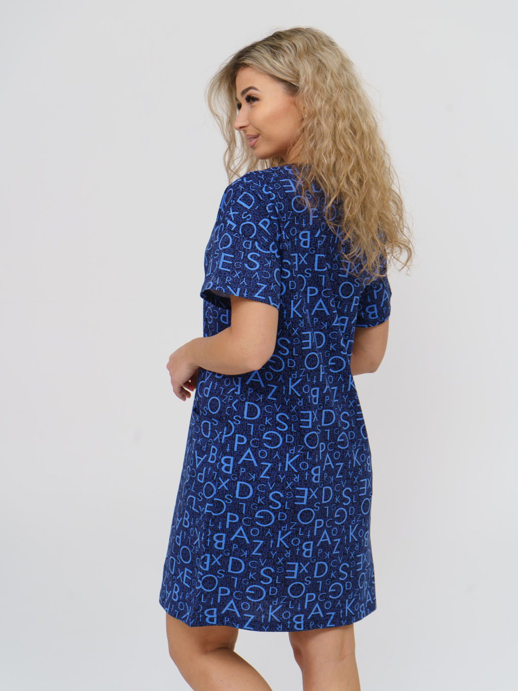 891 Футболка- Туника "Темно-синий"