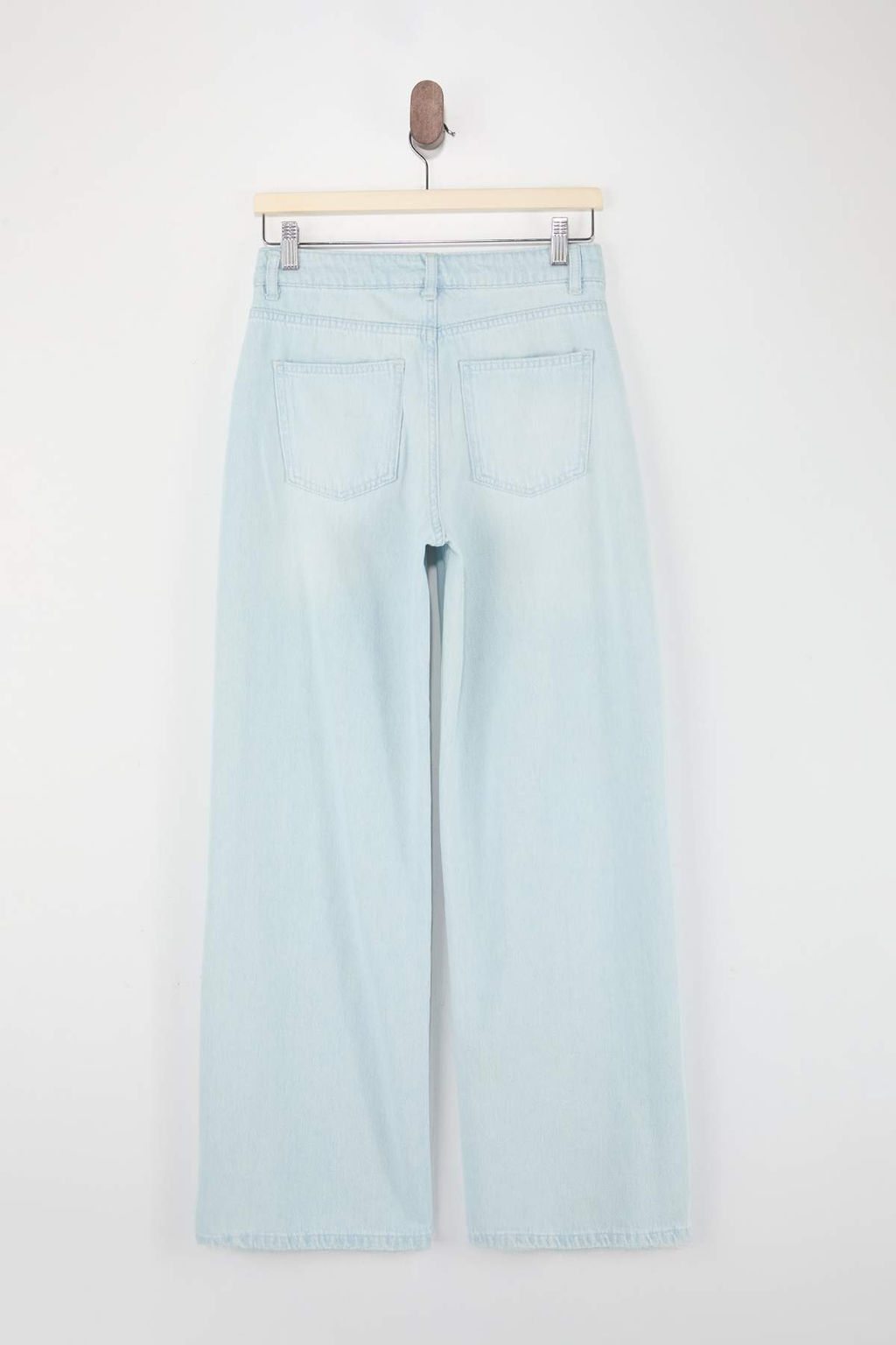 Mavi DOKUMLU Normal Bel %100 Pamuk Uzun Boy Wide Leg Jeans TWOSS26JE00129