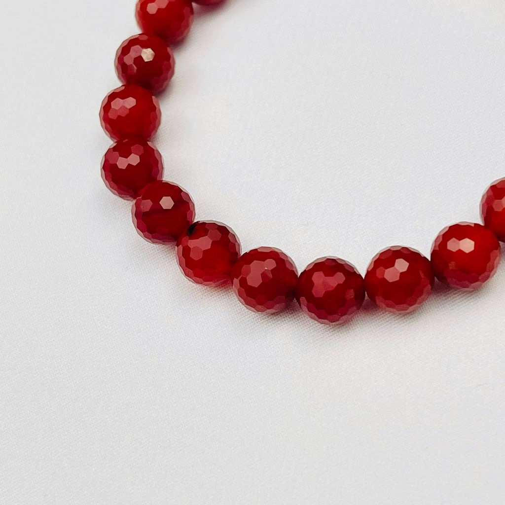 Браслет из Сердолика со вставкой "Сердце" 18 см