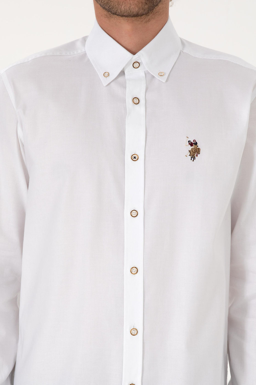 Рубашка U.S. Polo Assn Basic белая из хлопка