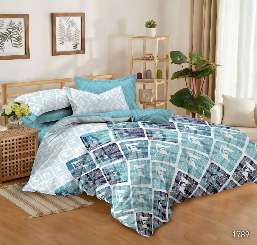 Постельное белье - Бязь Люкс 8 Оттиск 2-спальный с Евро простыней (молния) - Luteks фото 2