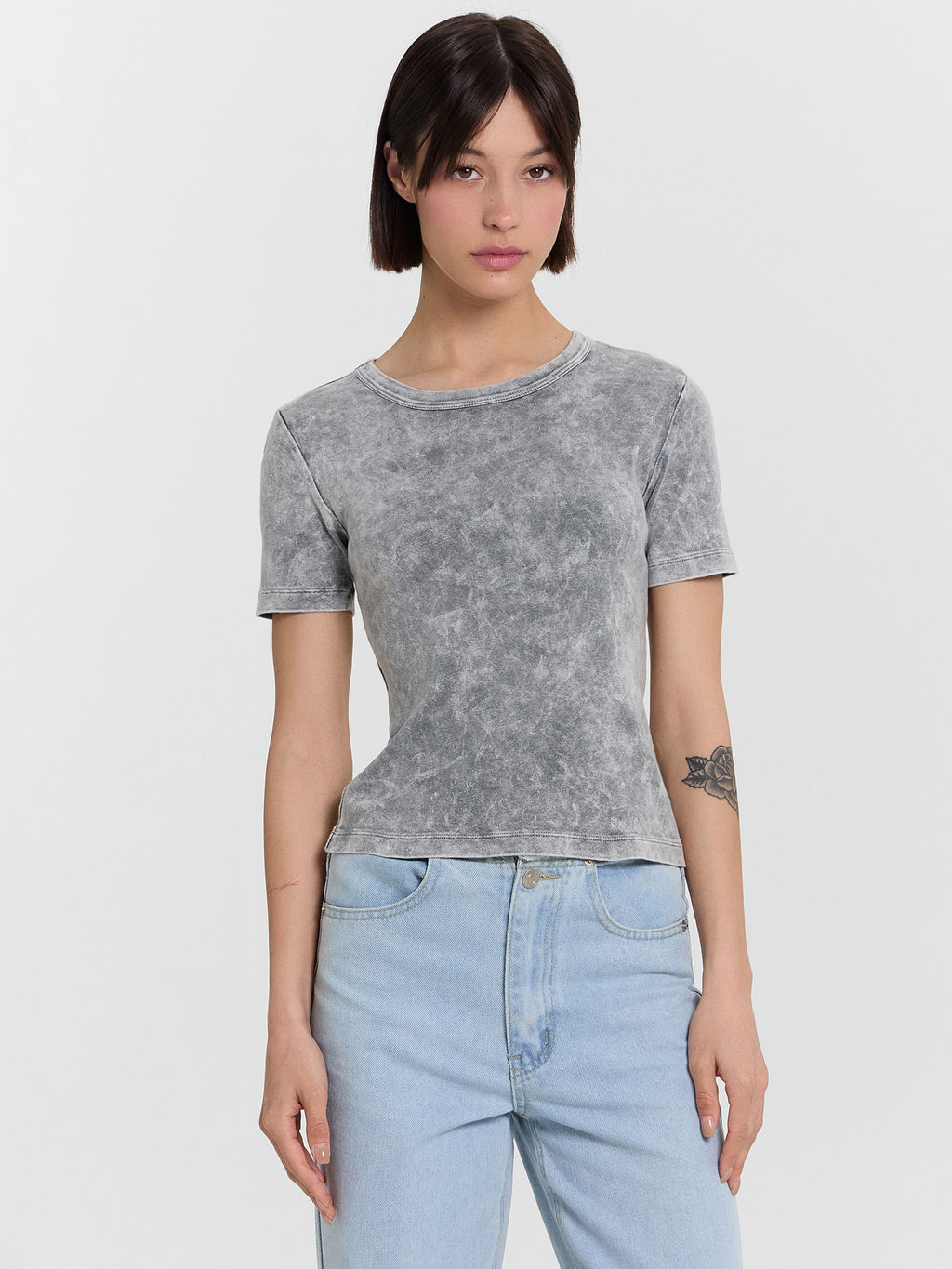Футболка женская ACID WASH на черном 112560 - Mark formelle фото 3