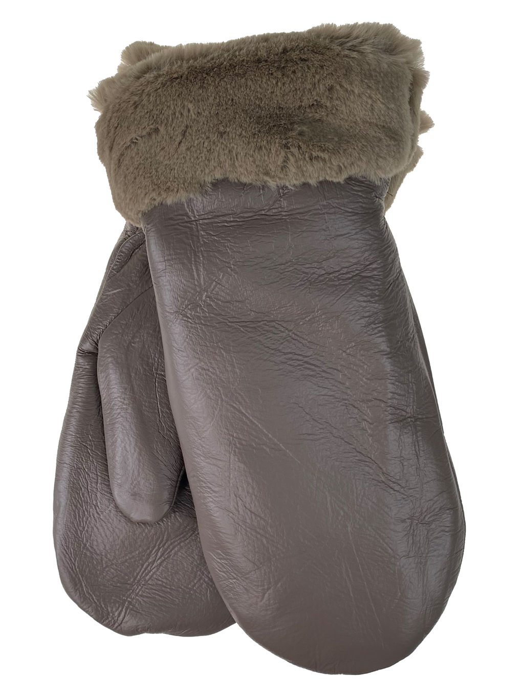 Зимние женские варежки с подкладом из искусственного меха, цвет шоколад - Greta фото 19