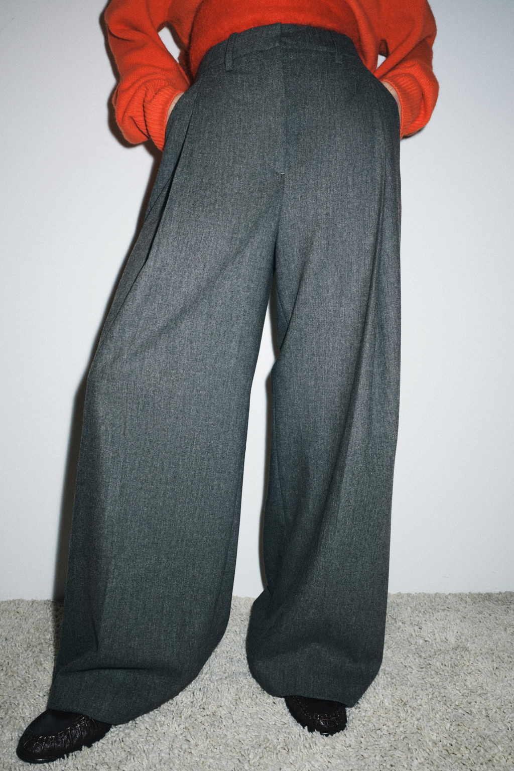 ZW COLLECTION WIDE-LEG DARTED TROUSERS - Zara фото 2
