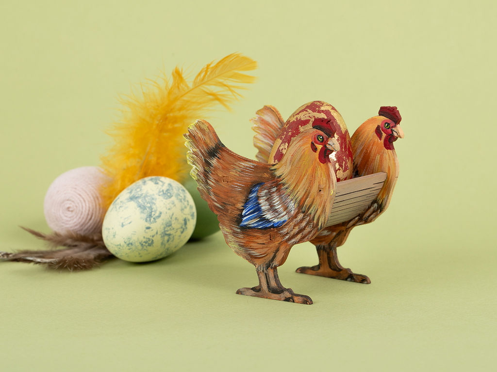 Заготовка для декорирования Mr. Carving КЛ-26 Подставка под яйцо фанера 8.8 х 5.4 х 8 см Курочки фото 5