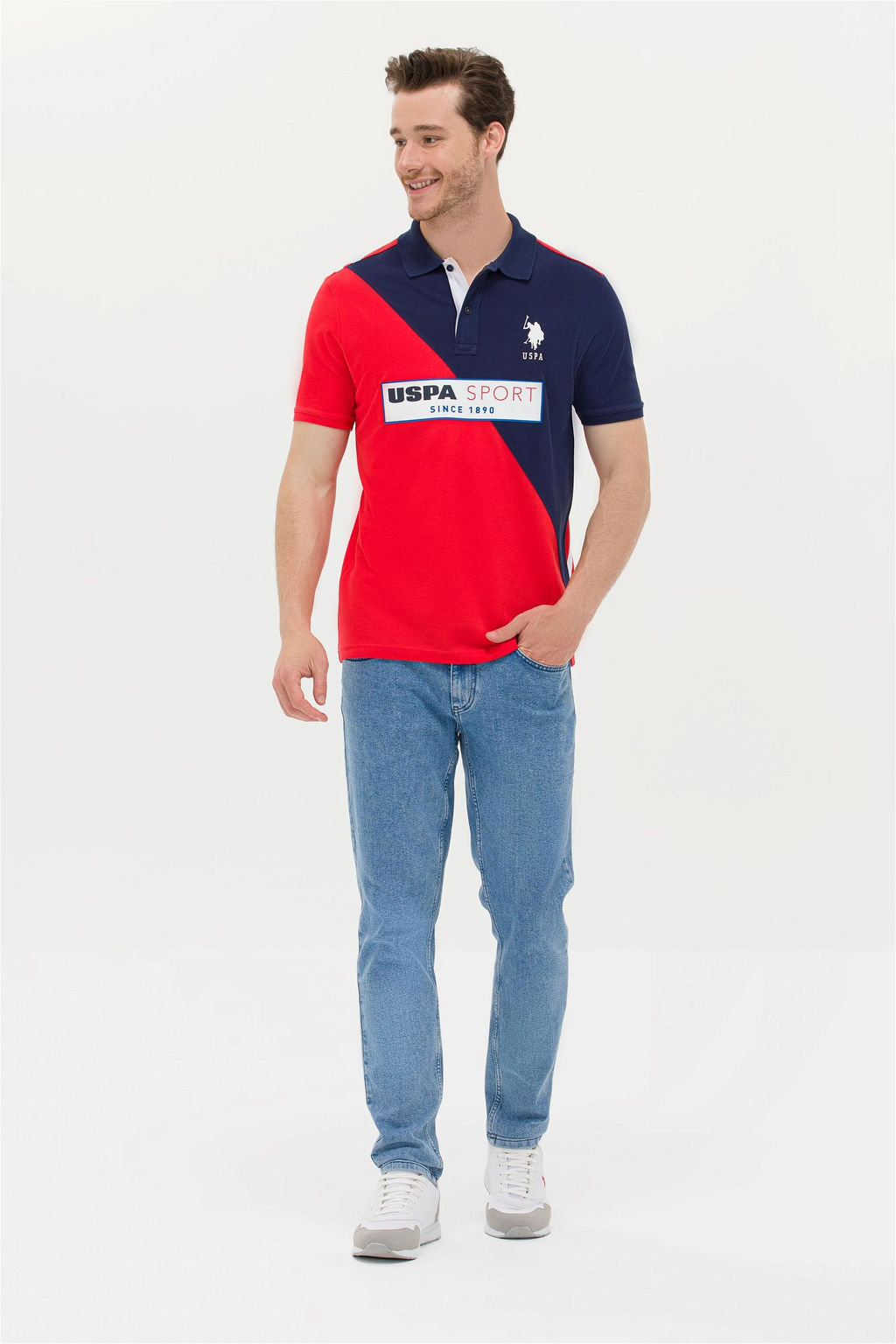 Мужская красная футболка с воротником-поло - U.s. polo assn фото 4