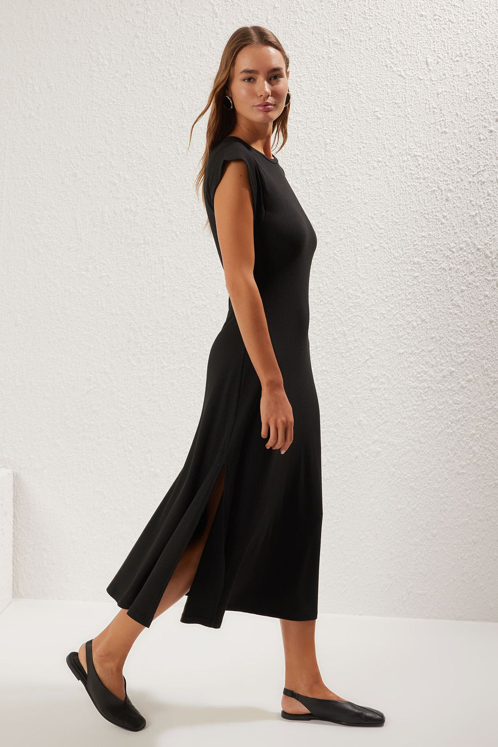 K?rm?z? Duz Y?rtmacl? Maxi Kaskorse A-line Ay Kol Orme Elbise TWOSS25EL00470 - Trendyolmilla фото 8