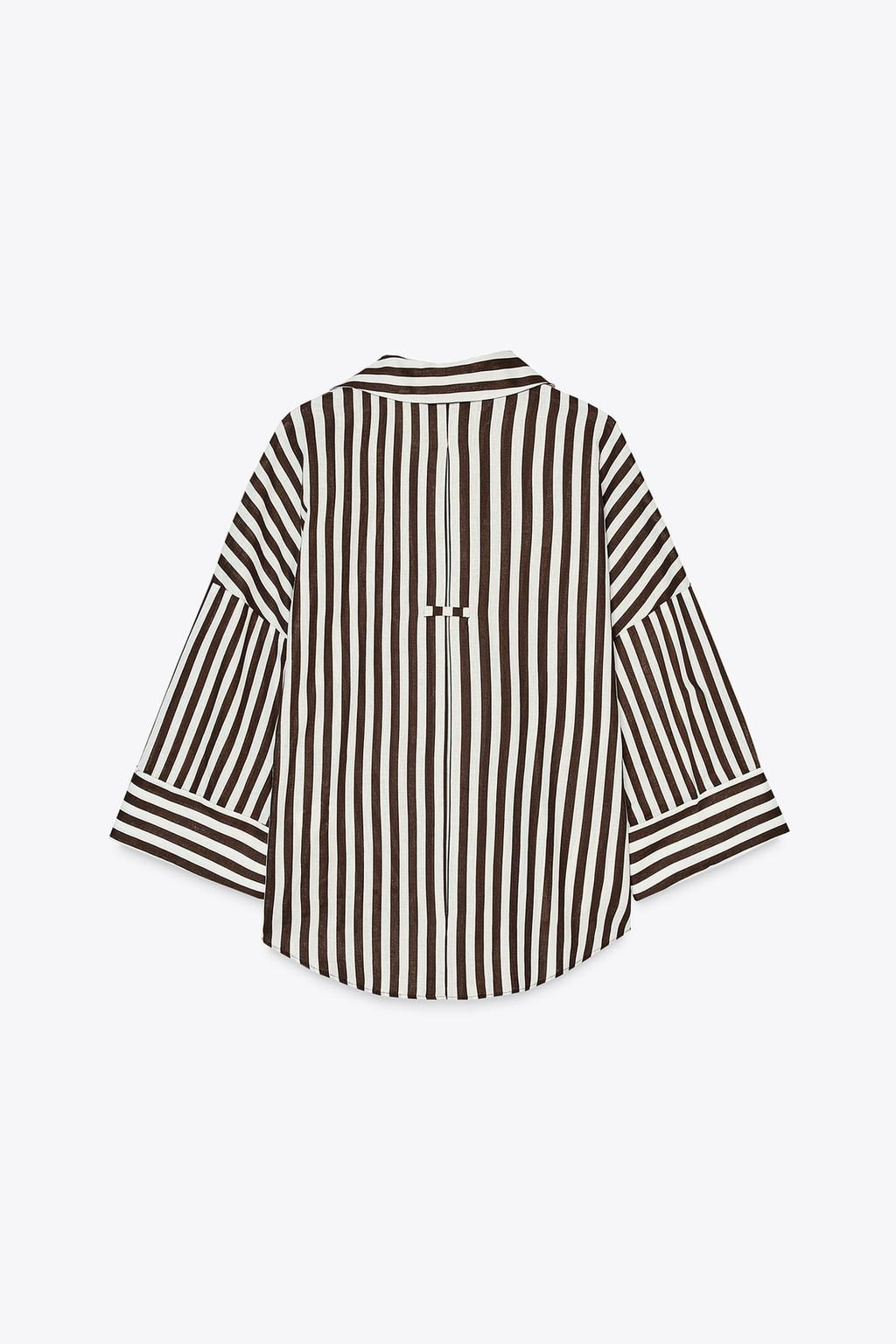 WIDE-SLEEVE LINEN BLEND SHIRT - Zara фото 50