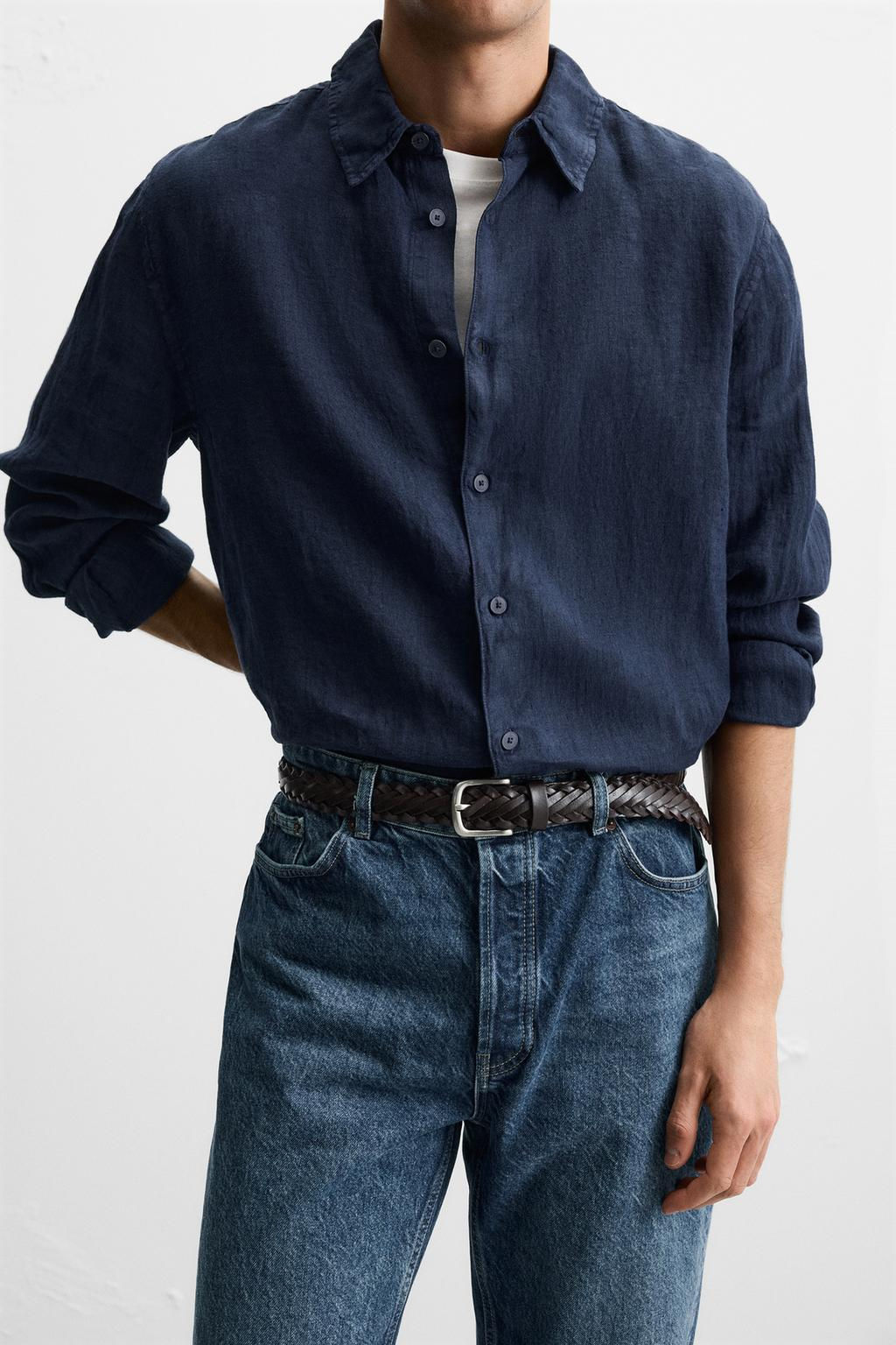 100% LINEN SHIRT - Zara фото 14