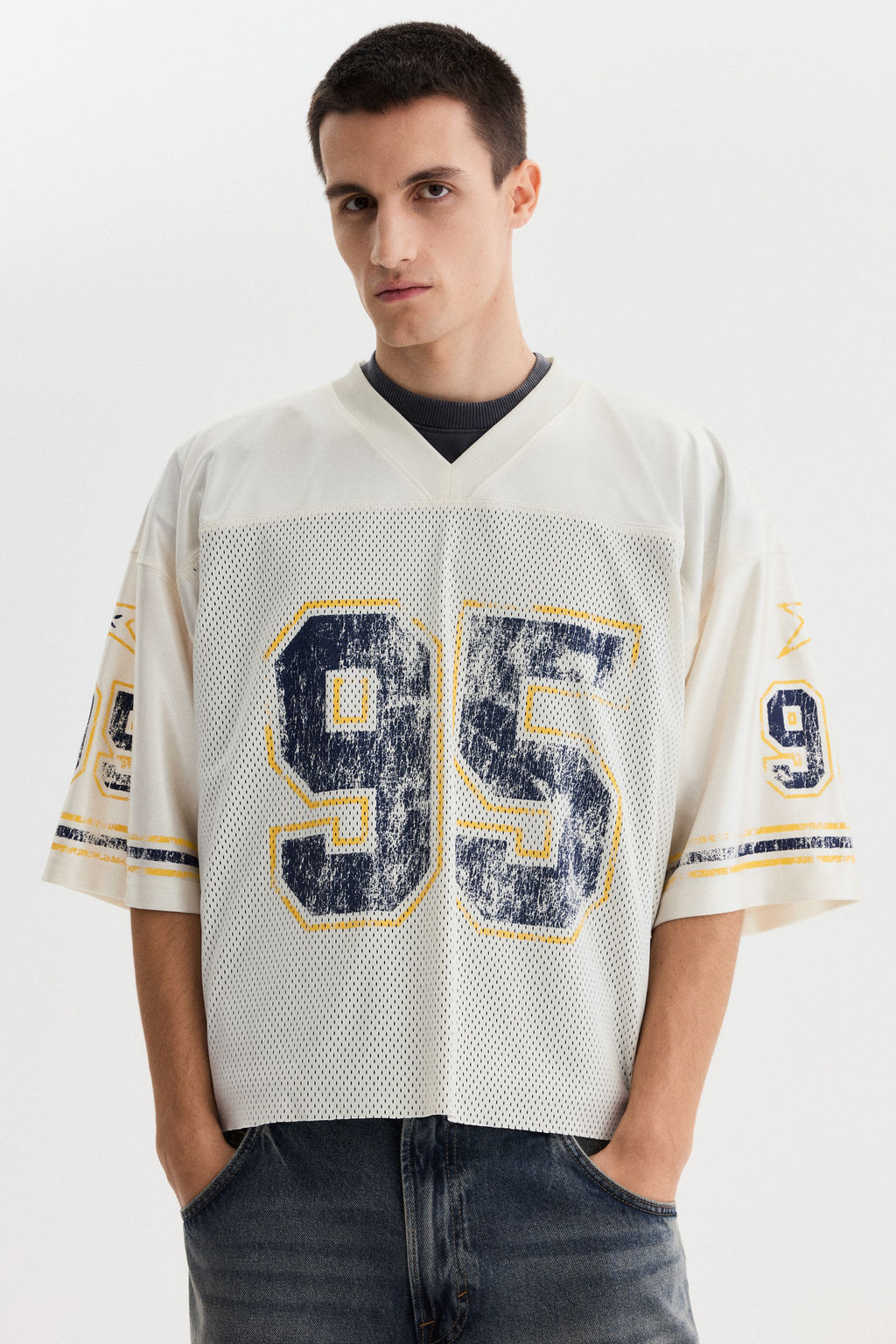 Camiseta de malla estampada Oversized Fit - H&m фото 5