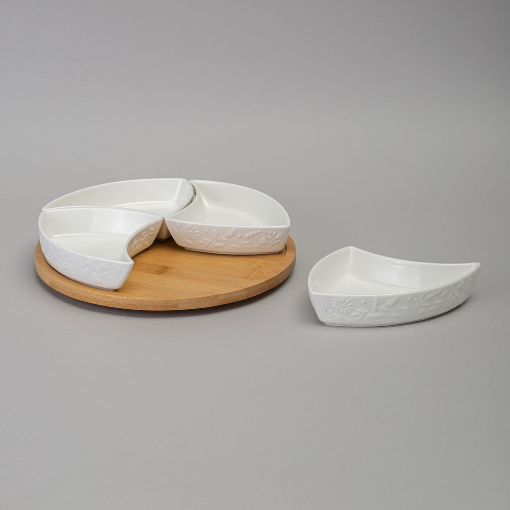 МЕНАЖНИЦА 4 СЕКЦИИ LEFARD FLOWERS STORY НА ДЕР. ПОДСТАВКЕ 25*5,5 СМ 175 МЛ  фото 4