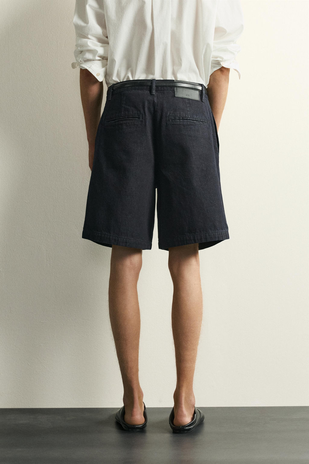 BERMUDA CHINO DENIM RELAXED FIT PLIEGUES / ?ndigo - Zara фото 3