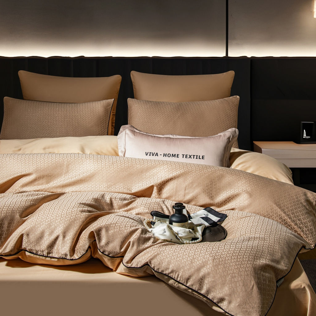 Комплект постельного белья Сатин-Жаккард Тессоро MT007 Евро 4 Наволочки