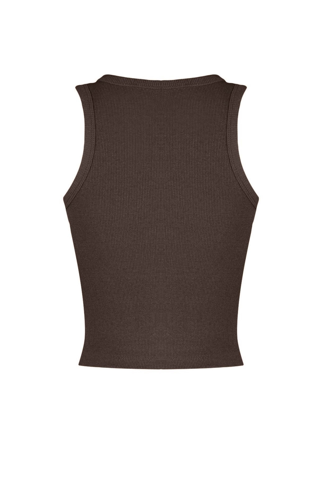 Kahverengi-Tas 2li Paket Vucuda Oturan Crop Halter Yaka Fitilli Esnek Orme Atlet TWOSS21AL0058