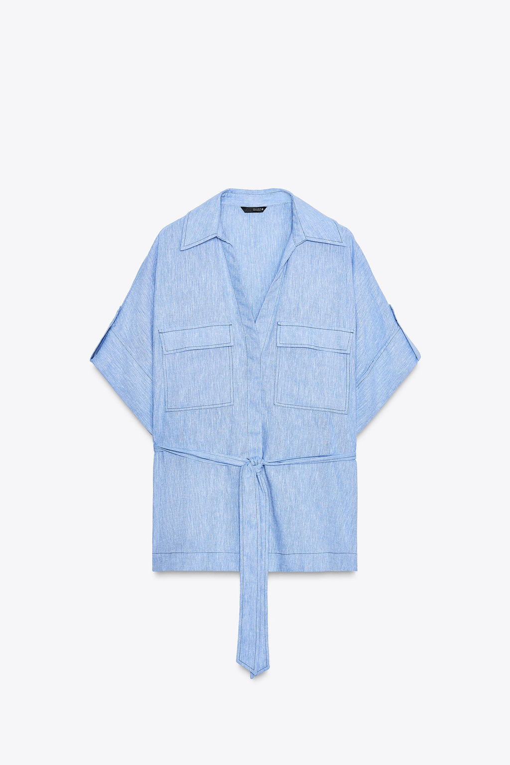 LINEN BLEND SAFARI SHIRT - Zara фото 14