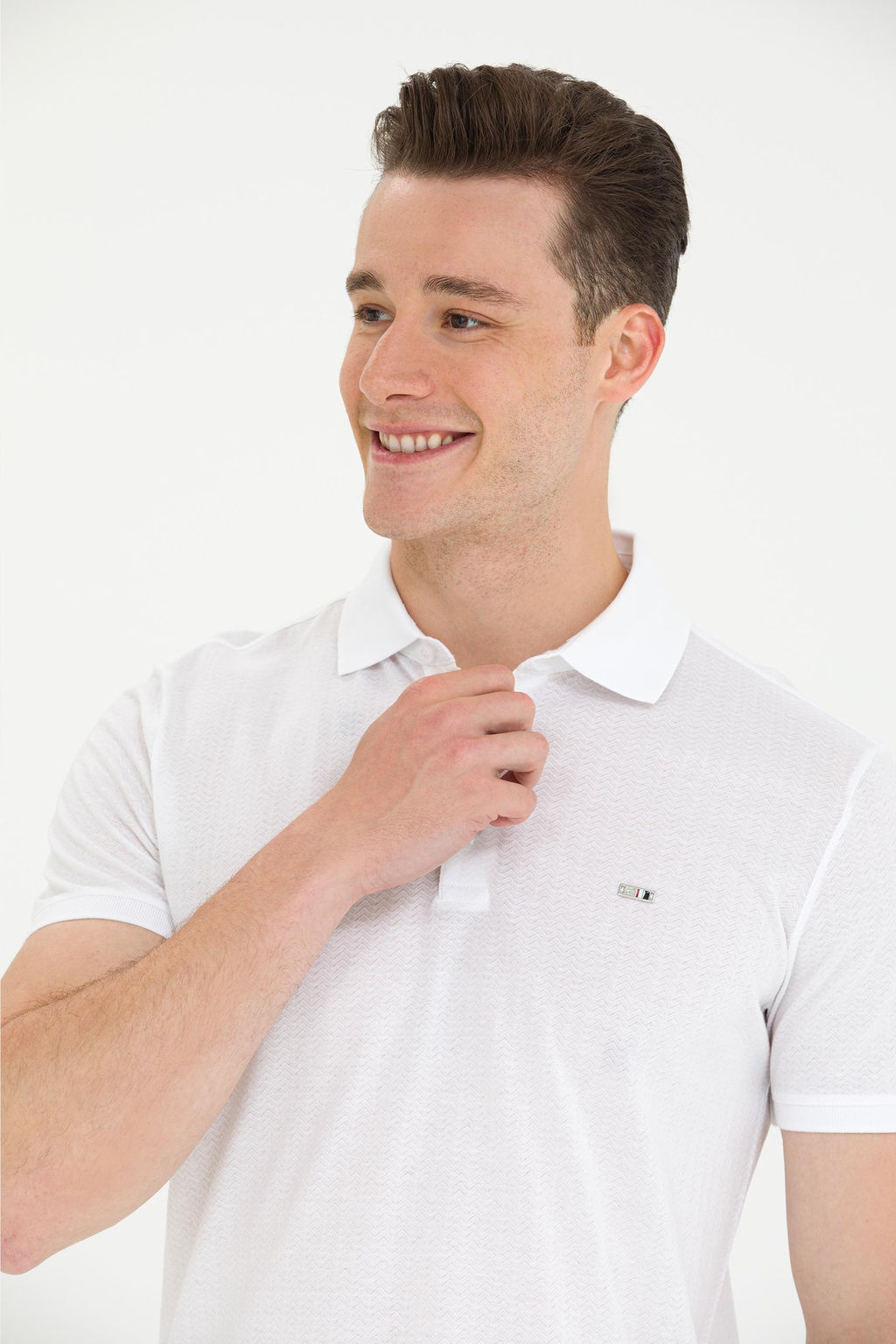 U. S. Polo Assn Мужская белая футболка с воротником-поло - U.s. polo assn фото 2