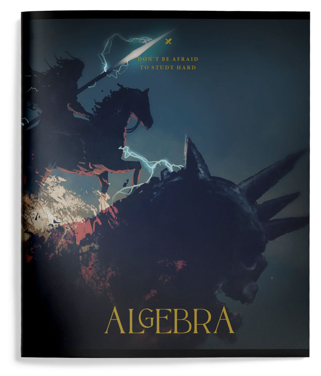 Цена за 2 шт. Тетрадь 48 л. А5 клетка, на скрепке, LOREX DEMONS INSIDE Алгебра мелованный картон, запеча...