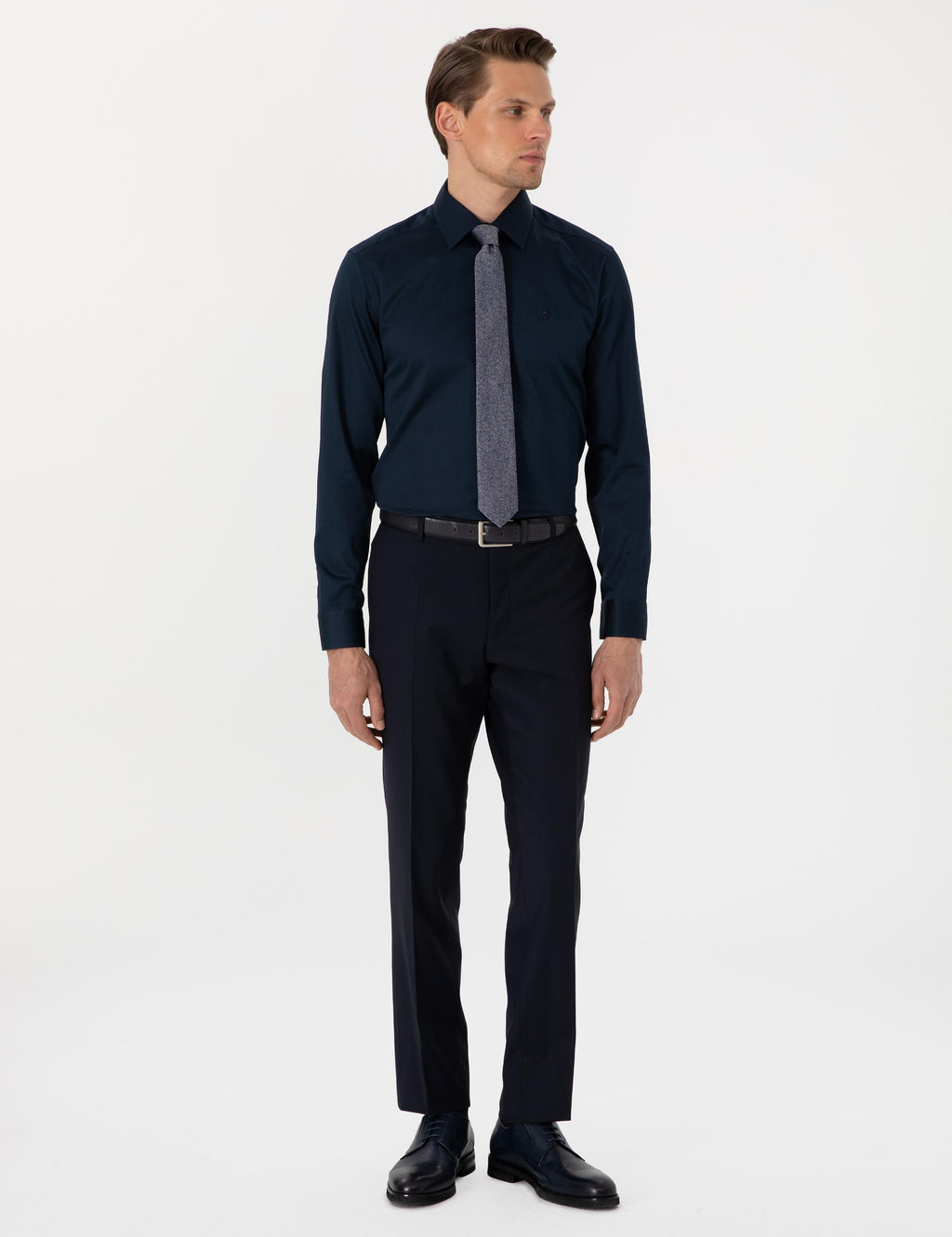 Lacivert Slim Fit Uzun Kollu Basic G_mlek - Pierre cardin фото 11