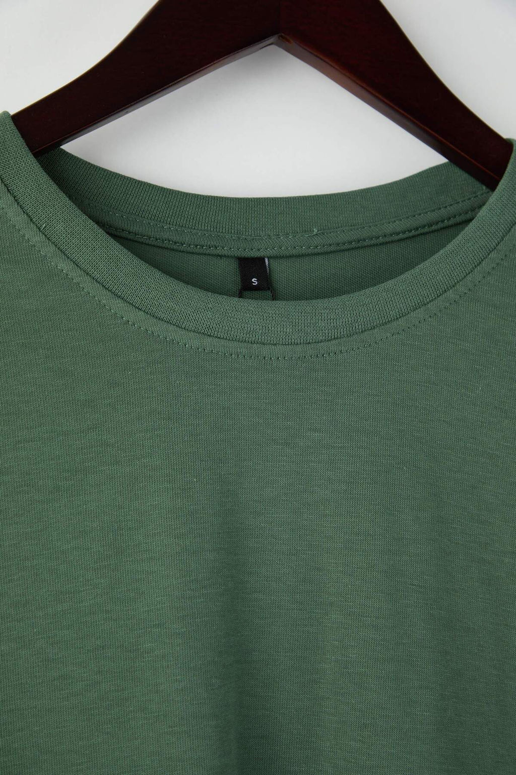 Siyah-Yesil 2li Paket %100 Pamuk Uzun Kol Regular/Normal Kesim T-Shirt TMNAW24TS00001