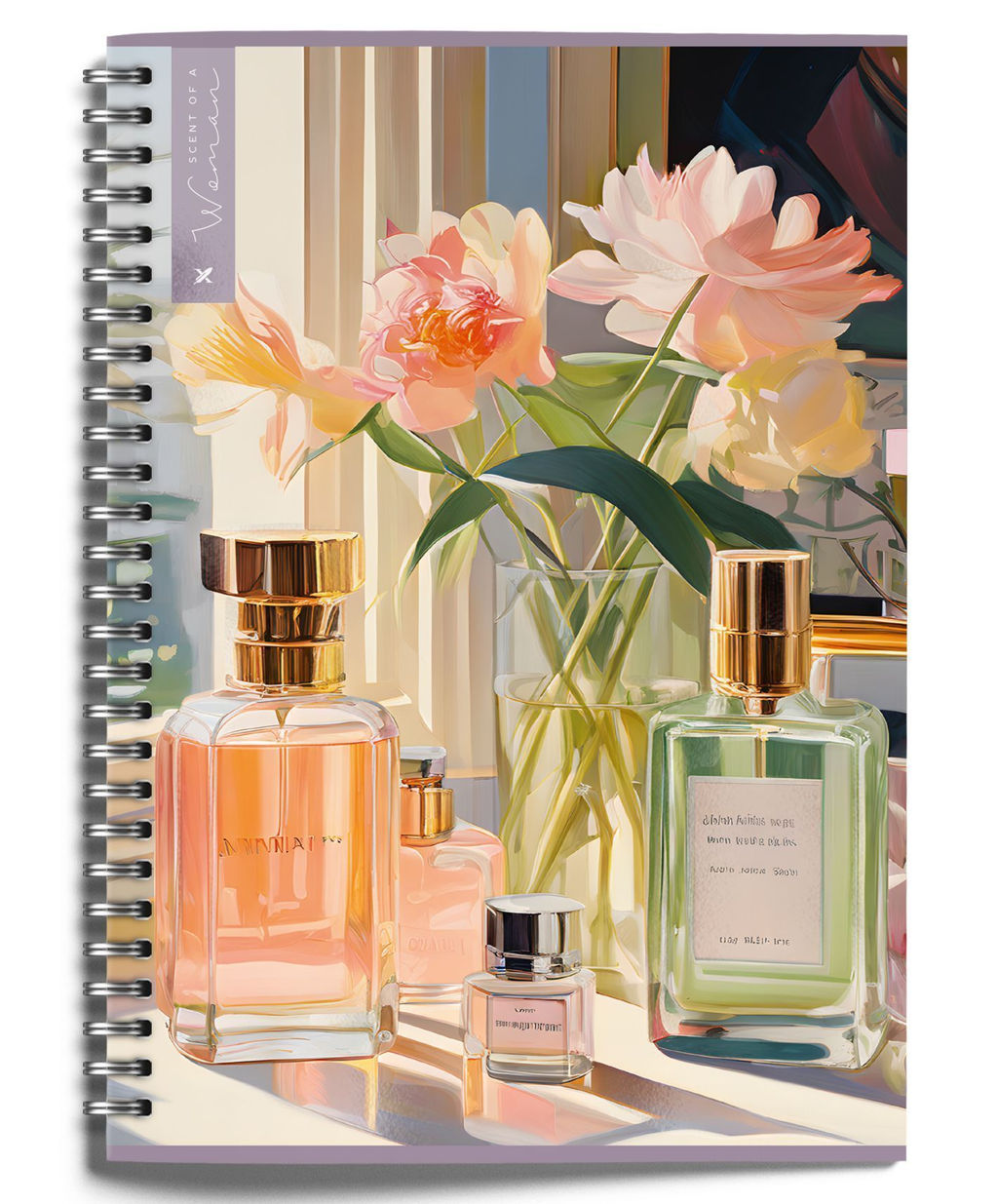 Тетрадь 80 л. А4 клетка, на гребне, LOREX SCENT OF A WOMAN офсет, мелованный картон, soft touch, выборочный УФ-лак, запечатка форзаца - Buro фото 3