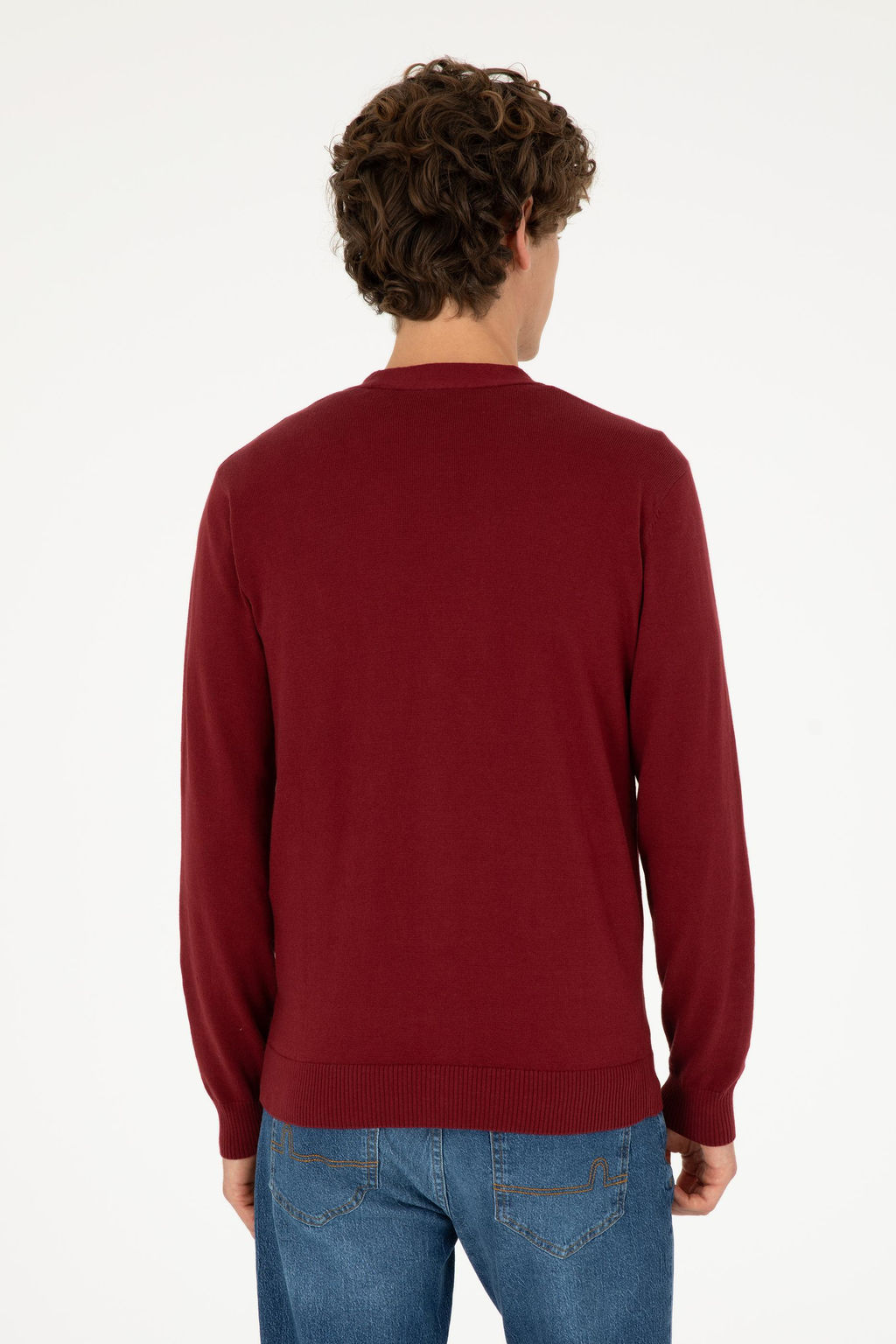Erkek Bordo Basic Triko H_rka