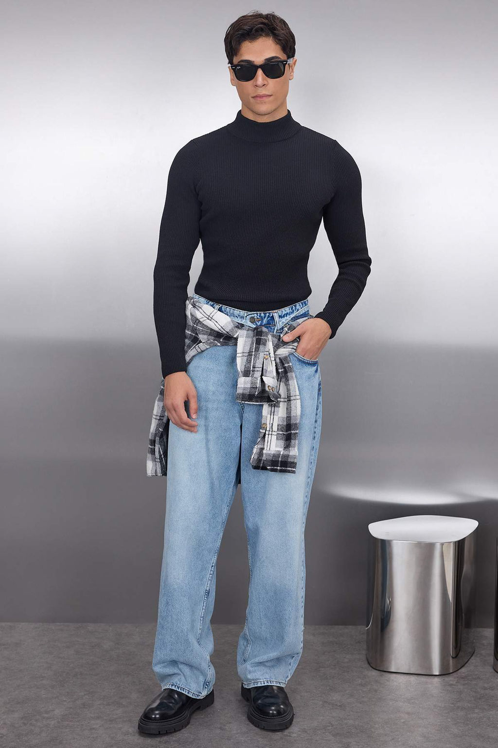 TRENDYOL MAN Ekru Slim Fit Pamuklu Yar?m Bal?kc? Yaka Fitilli Orgu Kazak TMNAW21KZ0568 - Trendyolmilla фото 75