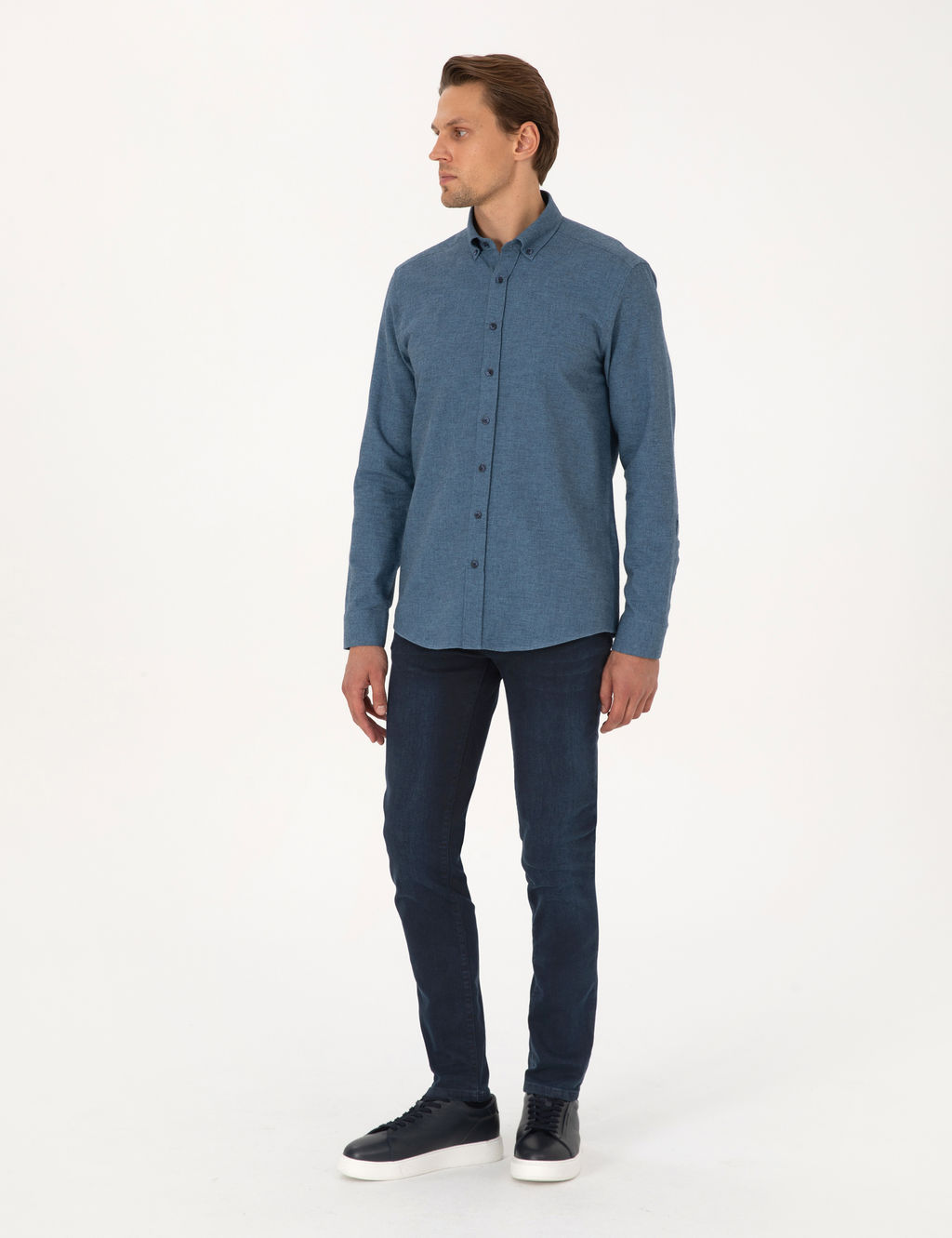 Mavi Slim Fit Uzun Kollu G_mlek