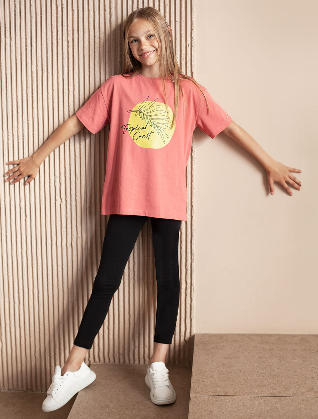 Леггинсы Vilatte для девочки хлопок с эластаном черный