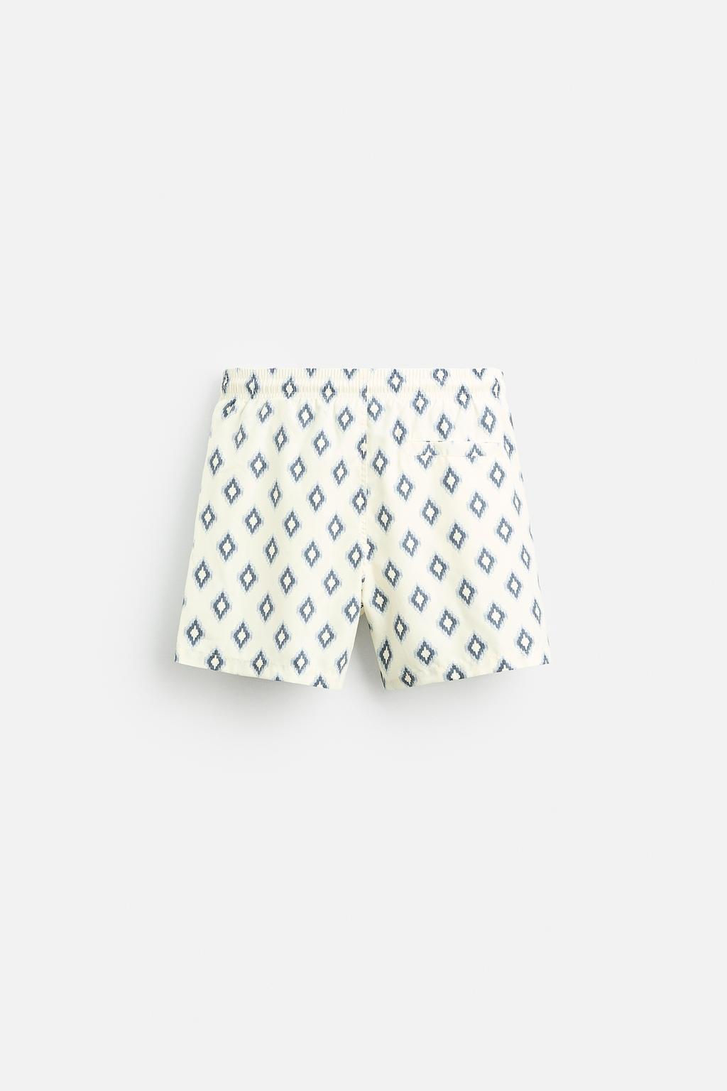 REGULAR GEOMETRIC PRINT SWIMMING TRUNKS - Zara фото 2