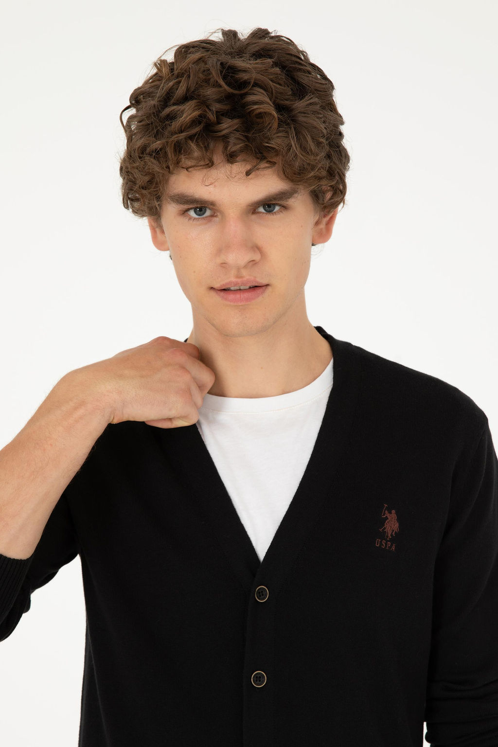 Мужской черный базовый трикотажный кардиган Неожиданная скидка в корзине - U.s. polo assn фото 9