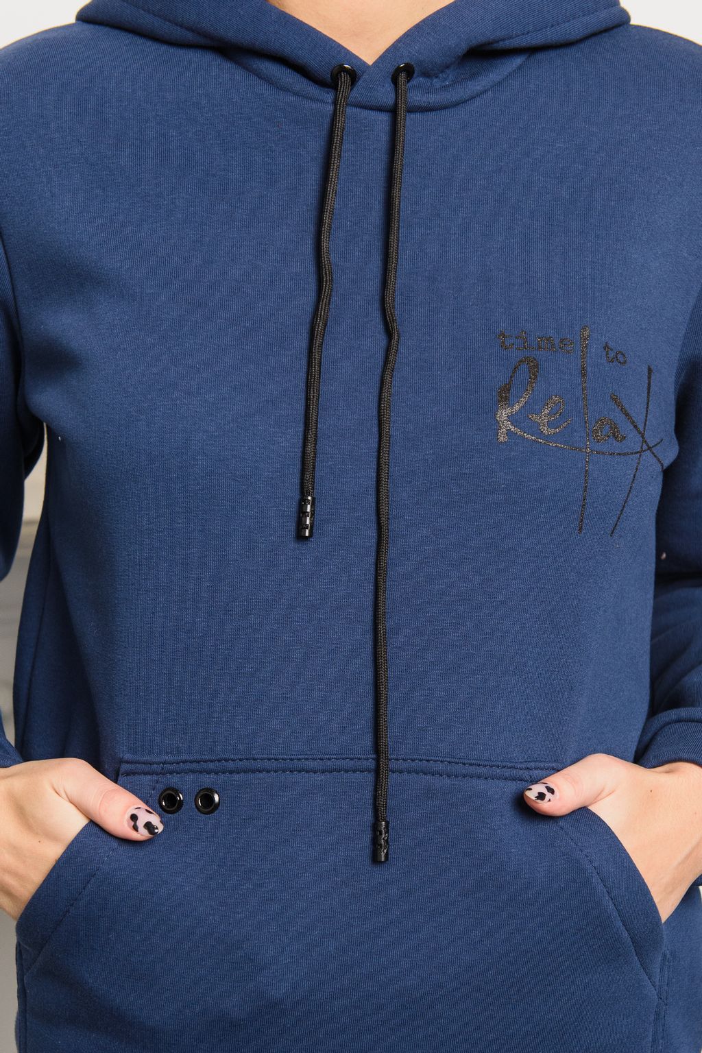 Худи из футера 3-хн Нью-Йорк королевский синий - Амадэль фото 4