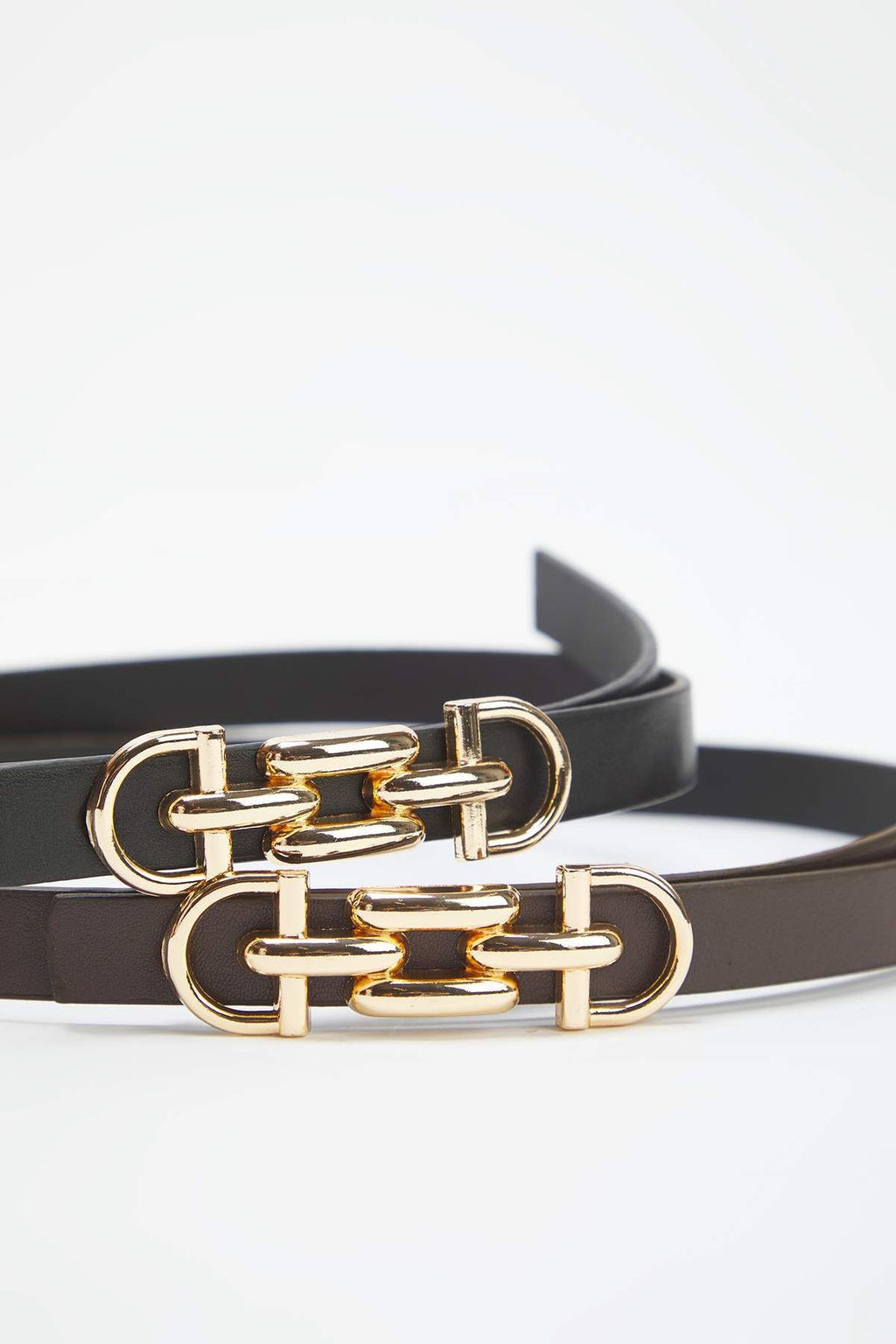 Siyah-Kahverengi 2li Paket Deri Gorunumlu Kemer TWOAW26KE00005