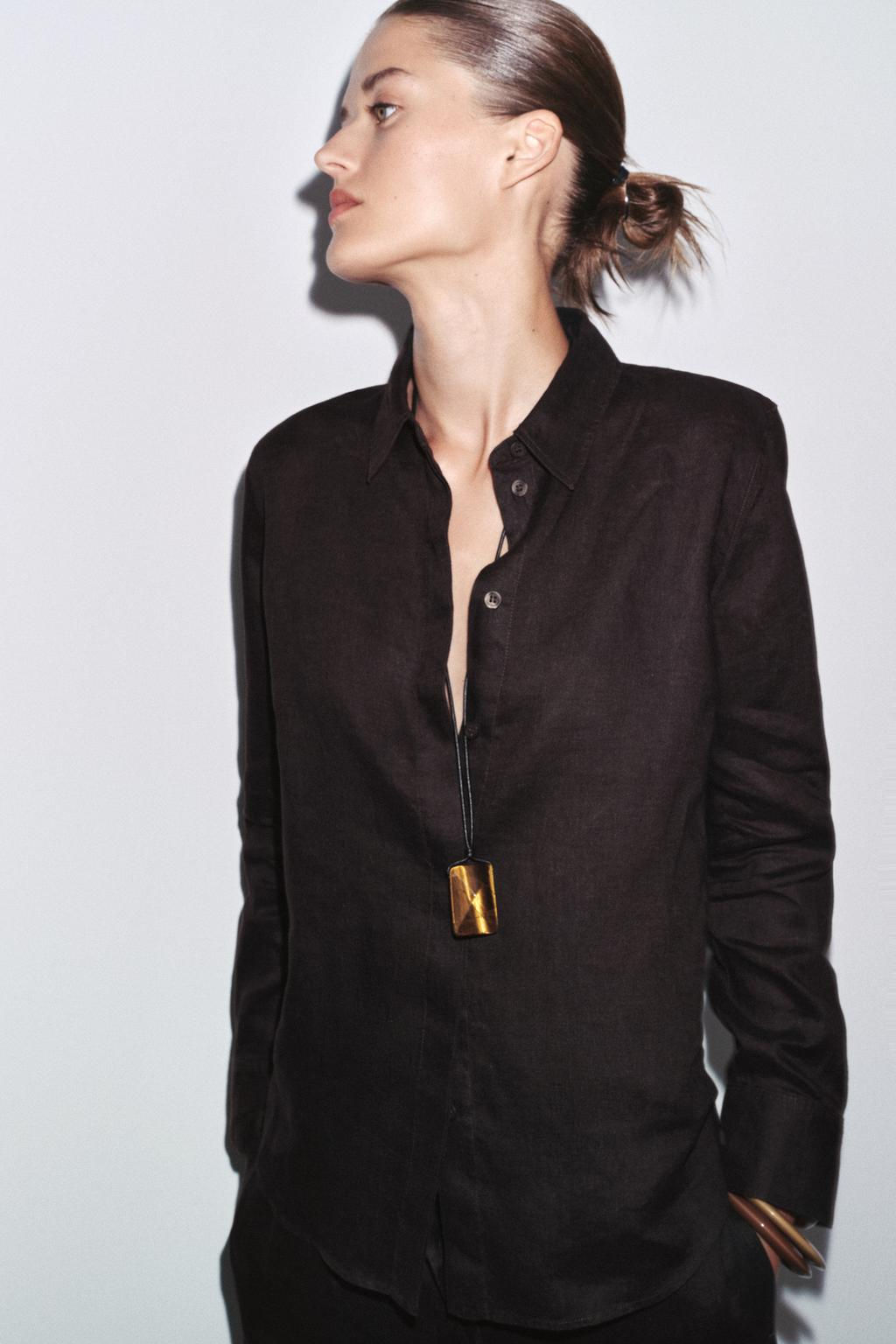ZW COLLECTION 100% LINEN SHIRT - Zara фото 13