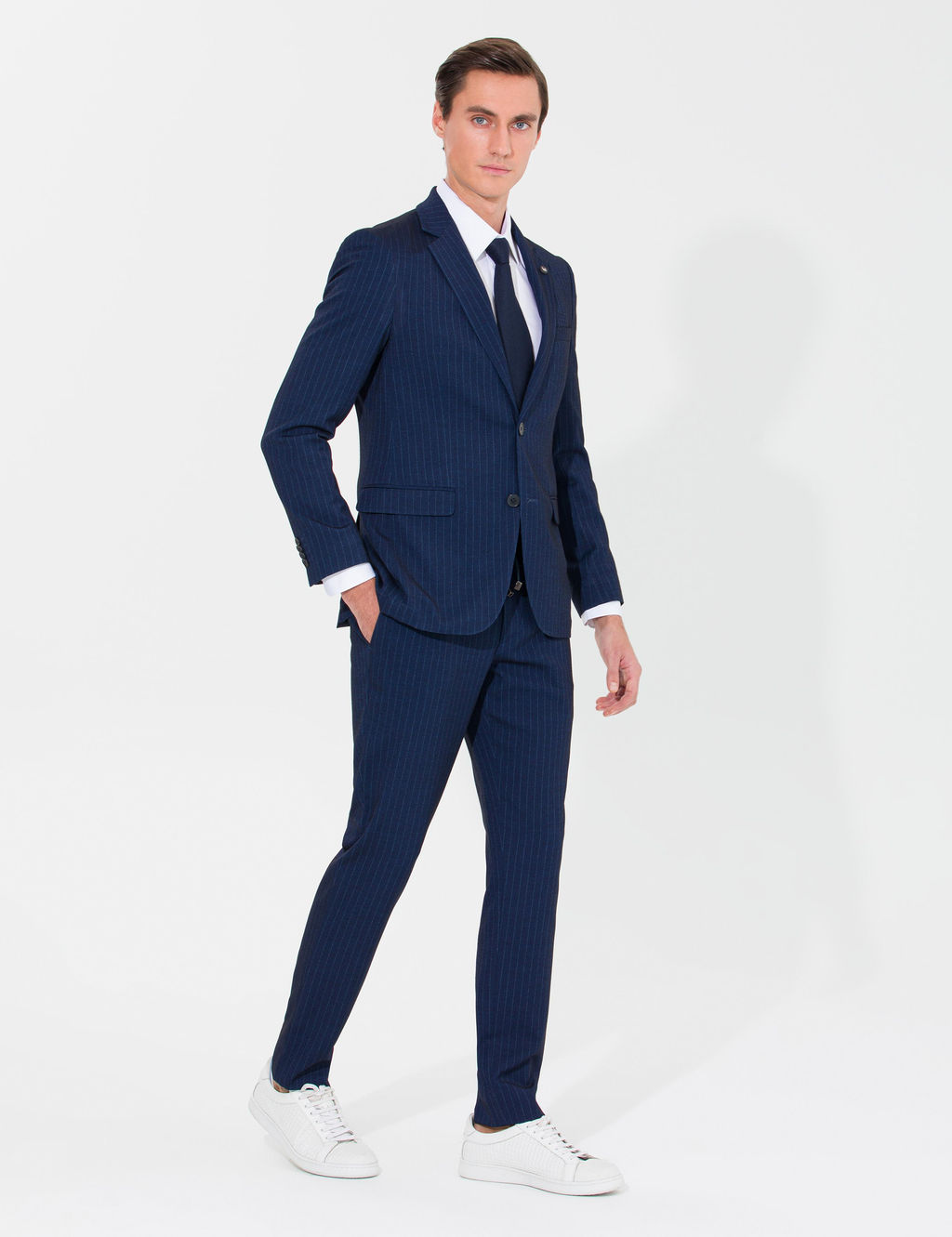 Темно-синий Ex. Полосатый костюм приталенного кроя - Cacharel фото 2