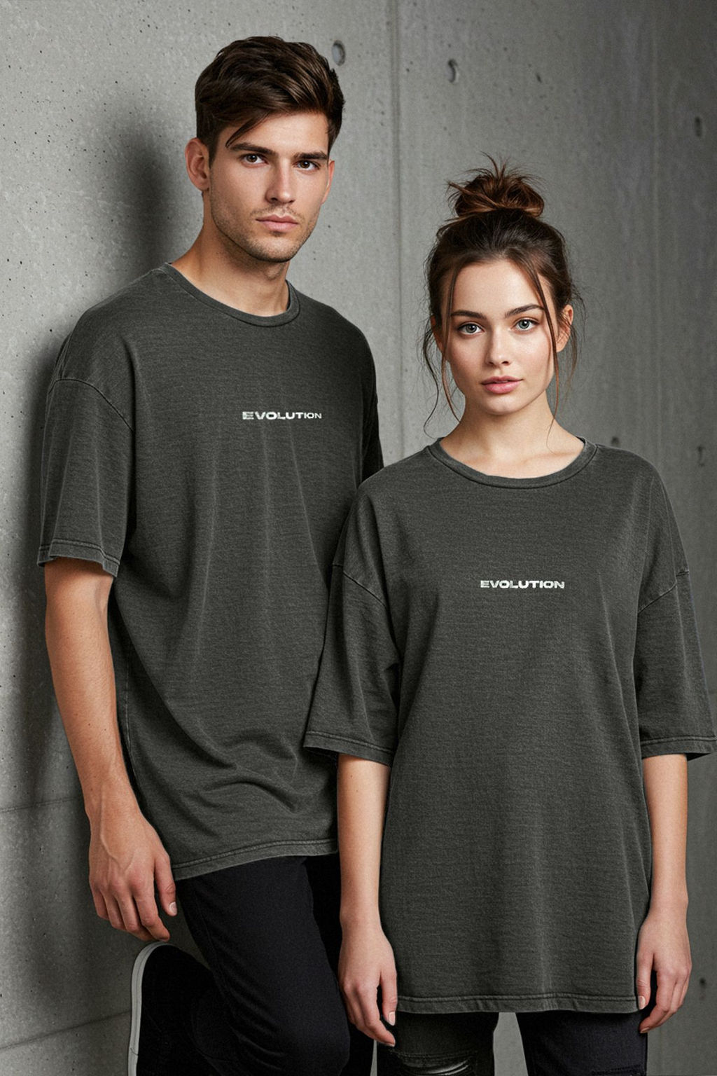 Trendyolmilla Man Antrasit Unisex Oversize/Genis Kesim Soluk Efekt Kelebek Bask?l? %100 Pamuk T-Shirt TMNSS25TS00013  фото 7
