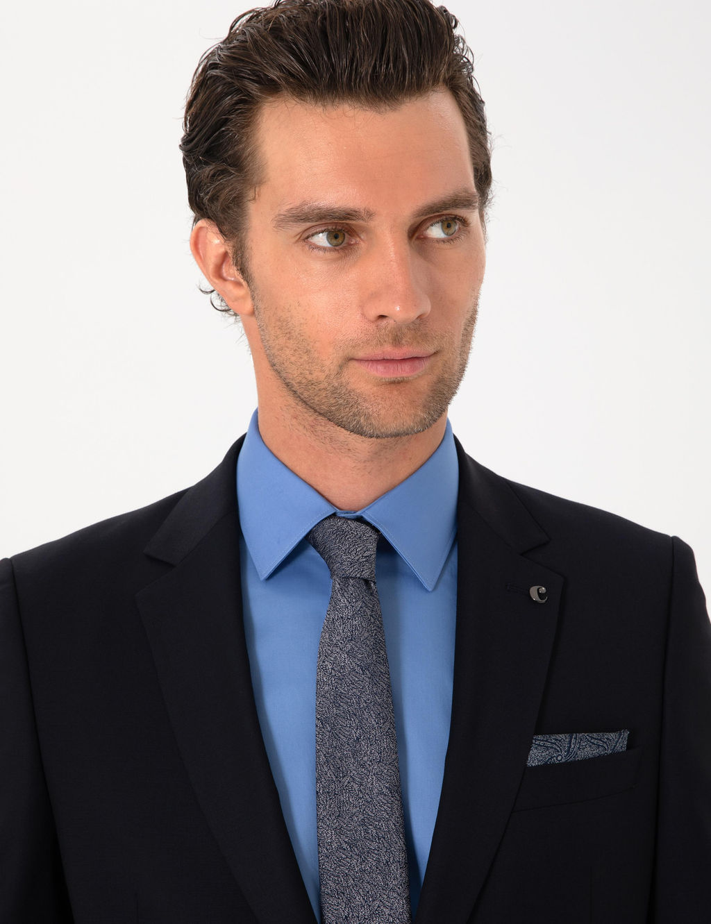 Lacivert Slim Fit %100 Y_n Klasik Tak_m Elbise - Cacharel фото 2