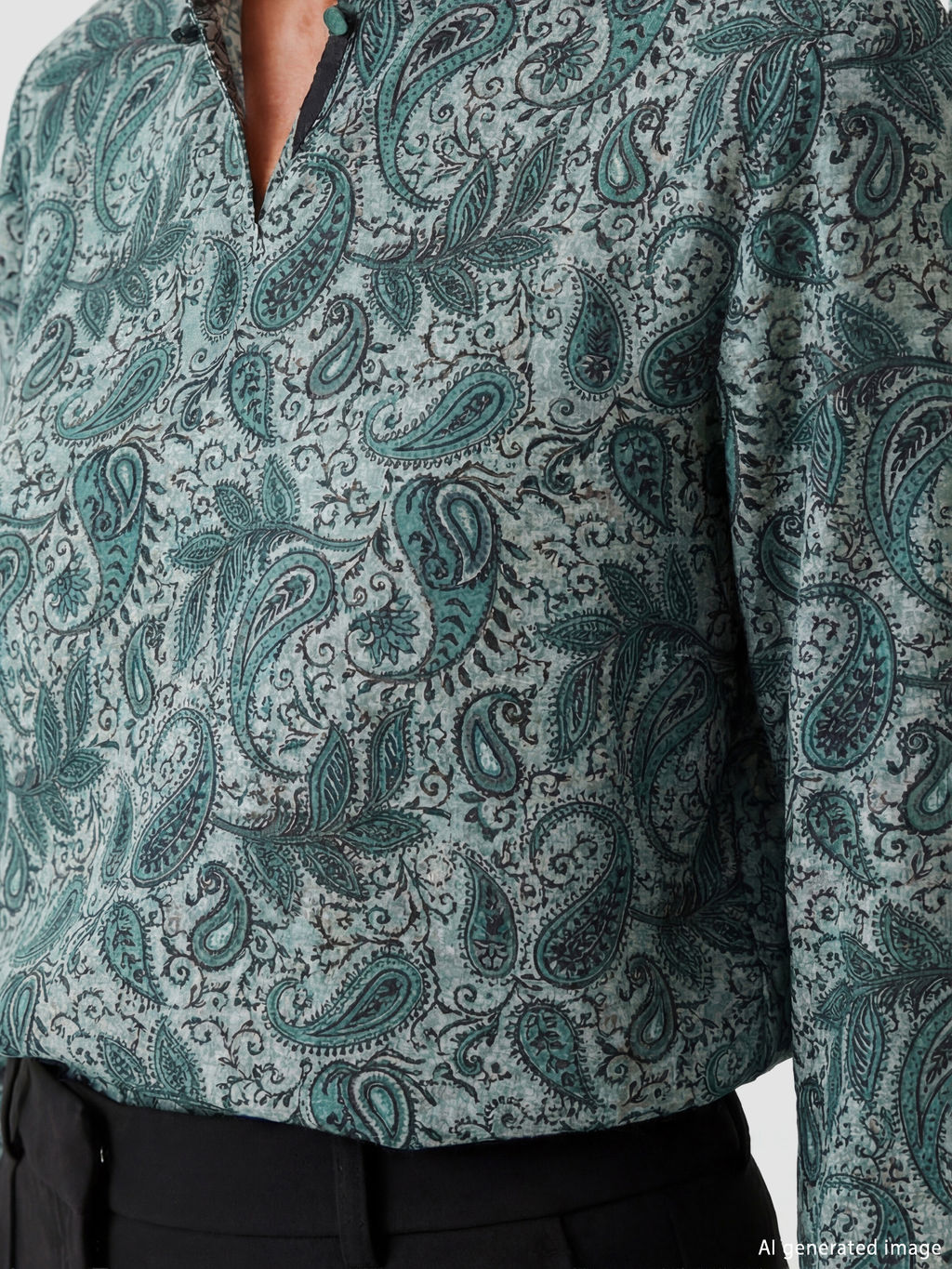 Bisiklet Yaka Desenli Bluz