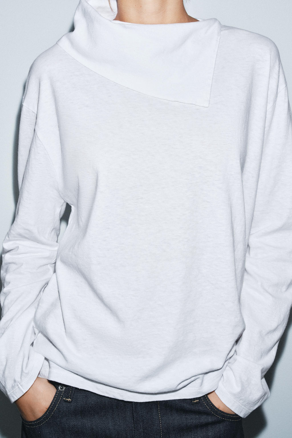 LONG SLEEVE SCARF T-SHIRT - Zara фото 5