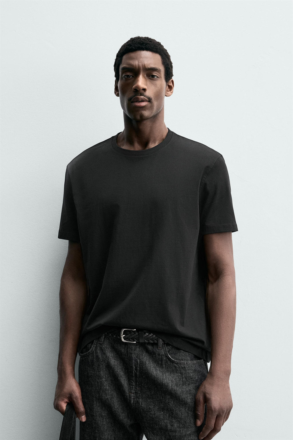 PACK 3 CAMISETA MEDIUM WEIGHT B?SICA / Negro - Zara фото 5