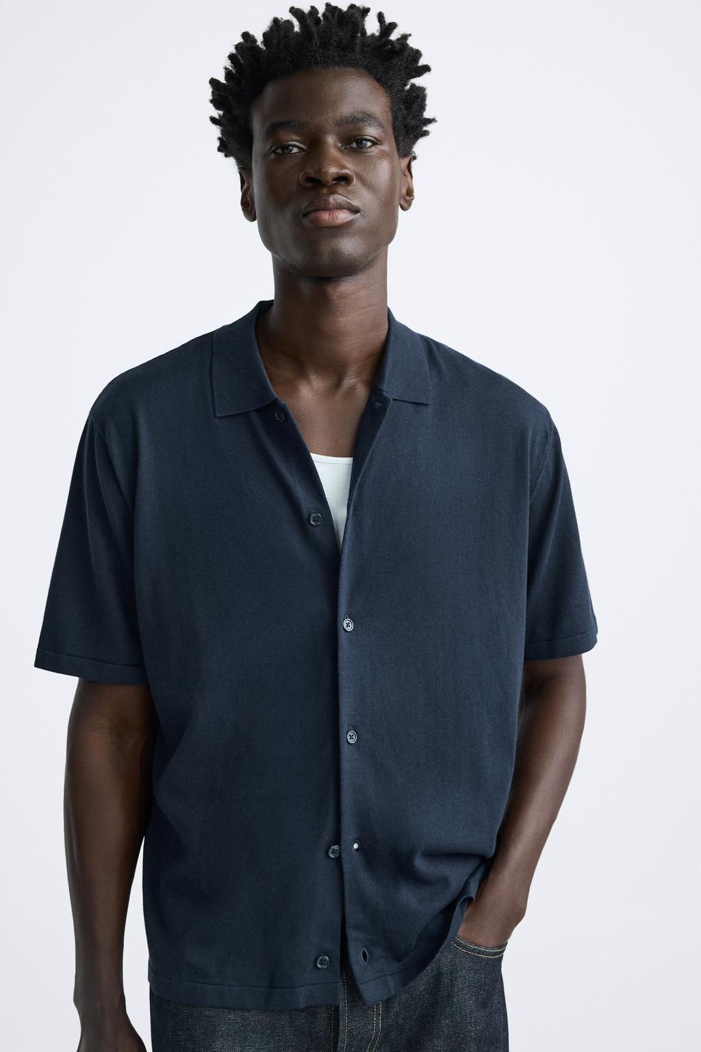 KNIT COTTON - LYOCELL SHIRT - Zara фото 4