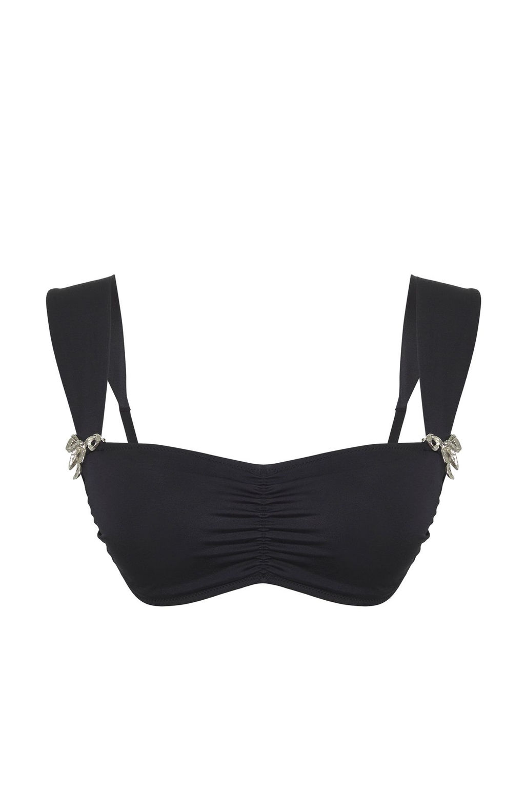 Siyah Kare Yaka Fiyonk Aksesuarl? Pretty Bikini Ustu TBESS25BU00036