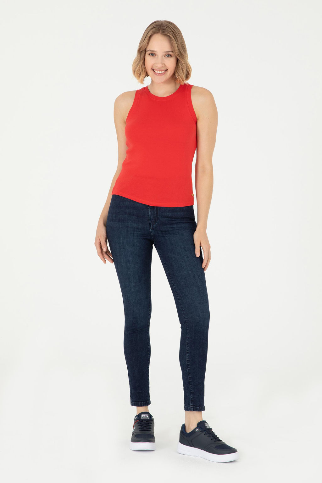 Женская красная базовая футболка Неожиданная скидка в корзине - U.s. polo assn фото 11