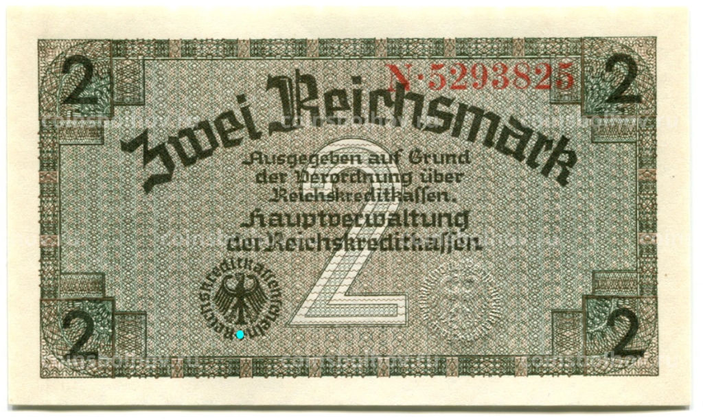 2 рейхсмарки 1940 года Германия (Для оккупированных территорий)