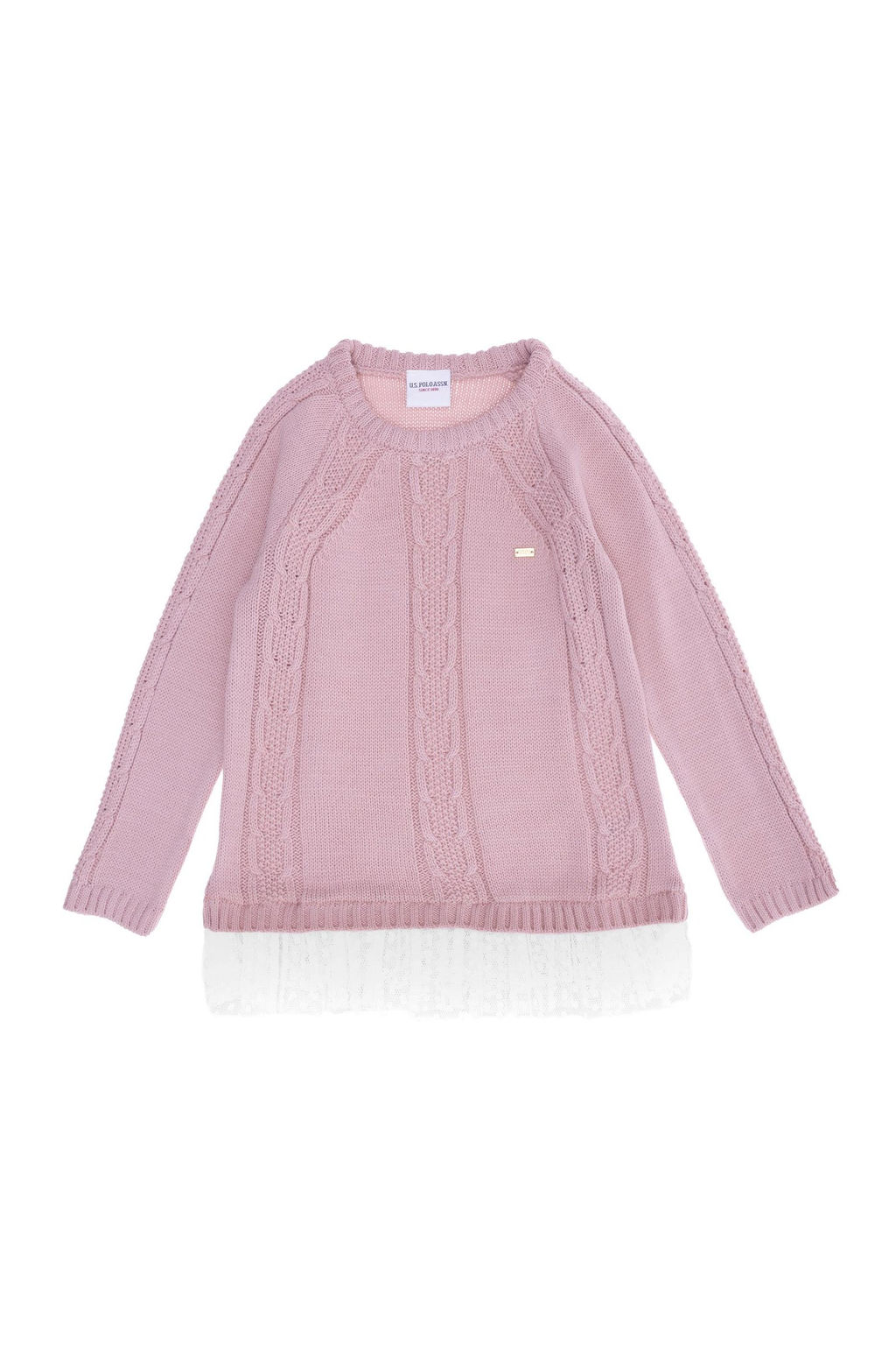 Свитер лососевого цвета для девочки - U.s. polo assn фото 4