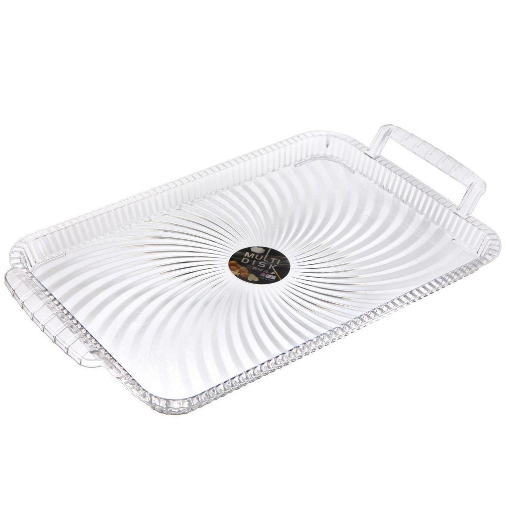 Поднос пластиковый "Кристалл" 44,5*26,5*4см с ручками