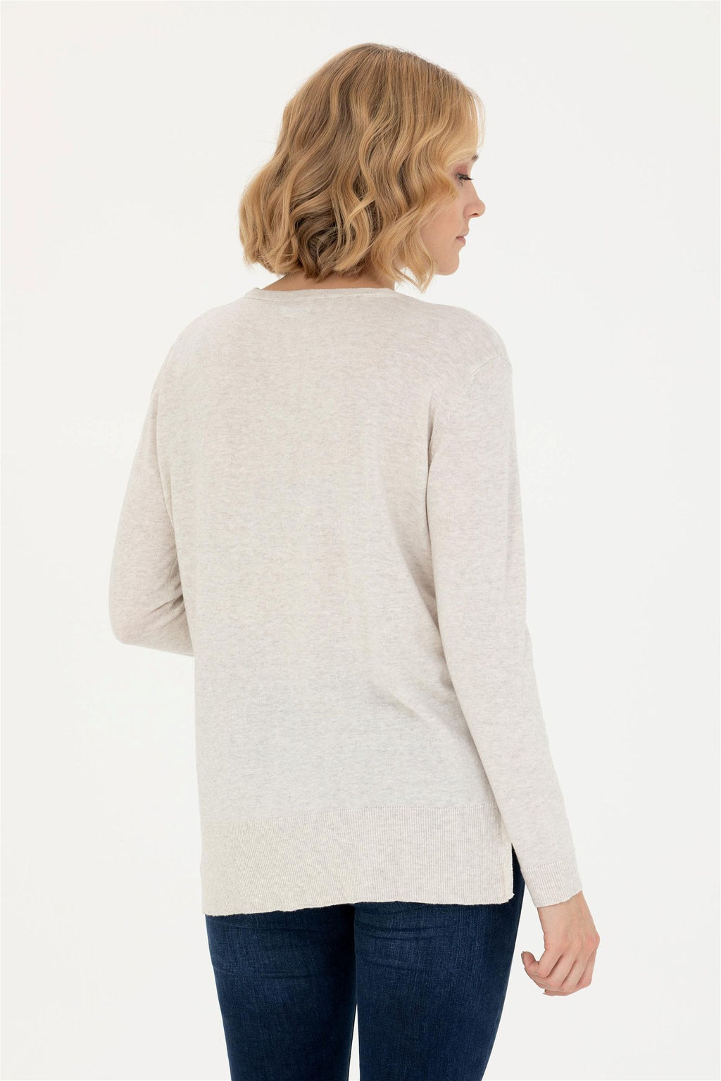 U. S. Polo Assn Женский базовый свитер с круглым вырезом и каменным меланжом - U.s. polo assn фото 5