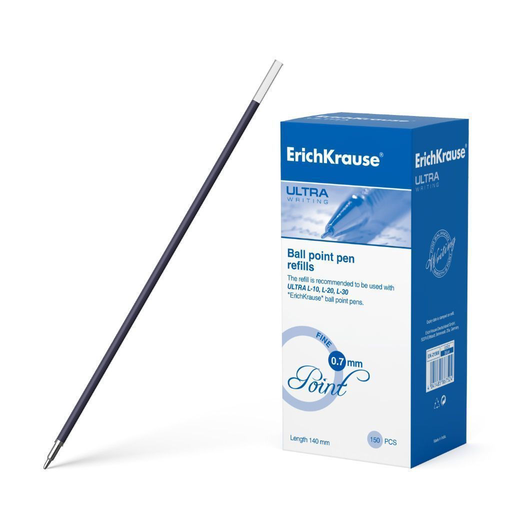 Цена за 5 шт.Стержень шариковый ErichKrause ULTRA 140 мм 0,7 мм синий
